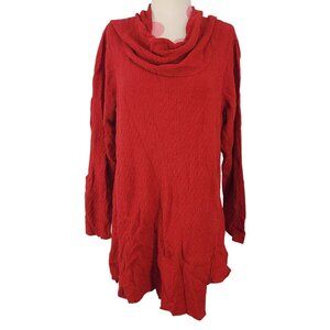 Women's Habitat Clothes to Live In Cowl Neck Sweater Unique Hem Line Medium Top